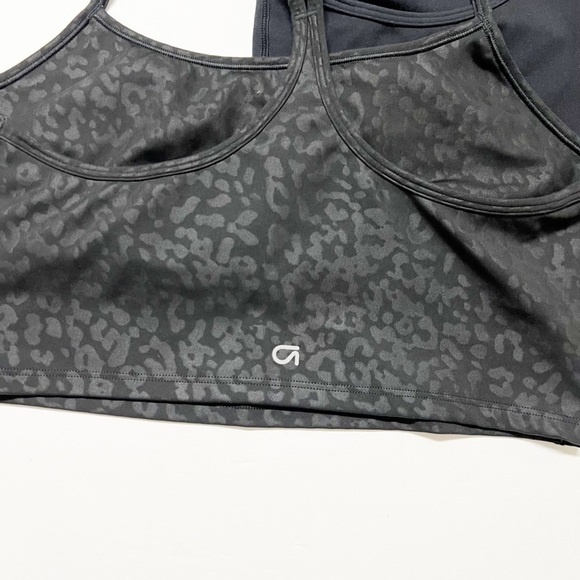 Gap Fit Womens Black Leopard Plain Black Recycled Power Brami Bundle of 2 Size M - Picture 7 of 8